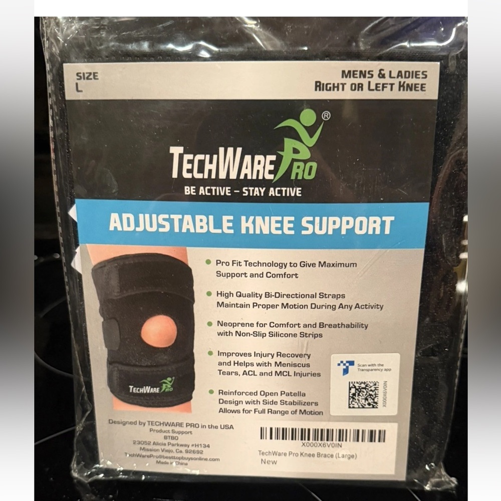 TechWare Pro KneeBrace Support Knee Brace for Knee Pain. Unisex. Large. New